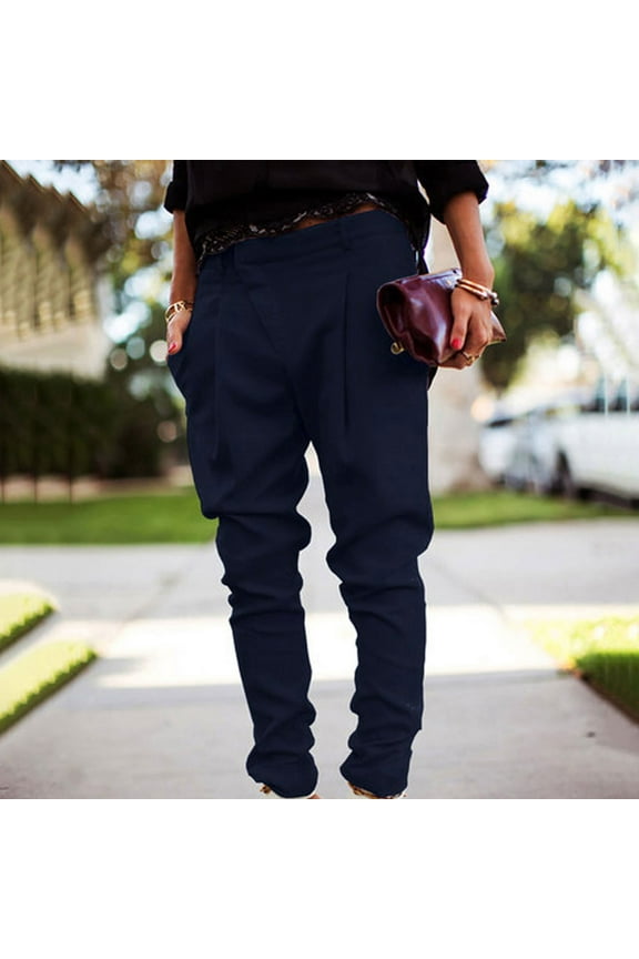 Womens Suit Pants Plus Size Pants for Women Office Business Mid Waist Suit Long Pants Casual Solid Lightweight Comfy Blazer Trousers with Pocket Fall