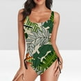 thumbnail image 1 of Wycnly Womens Swimsuits Juniors Swimsuit for Women Juniors Swimsuit One Piece Swimsuit Summer with Drawstring Fashion Leaves Print Tummy Control Swimsuit Tankini, 1 of 6