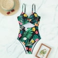 thumbnail image 1 of Wycnly Womens Swimsuits Juniors Swimsuits for Women Juniors Swimsuits One Piece Swimsuit Summer Beach Fashion Floral Print Hollowed Strap Tankini Bathing Suits Women Swimsuits, 1 of 5