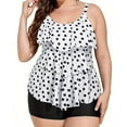 thumbnail image 1 of Wycnly Womens Swimsuits Two Piece Swimsuits for Women Two Piece Swimsuits Tankini Swimsuits Summer Polka Dot Print Ruffle Layer High Waist Modest Swimsuit Women's Swimsuits, 1 of 7