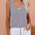thumbnail image 1 of Wycnly Womens Tank Tops Plus Size Casual Knitted Ribbed Loose Tank Vest Summer Fashion Solid V-Neck Sleeveless Shirts Blouse Gray XXL, 1 of 6