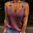 thumbnail image 1 of Wycnly Womens Tank Tops Plus Size Knitted Ribbed Strap Tee Tops Camisole Vest Summer Fashion Solid Round Neck Sleeveless Shirts Blouse Wine m, 1 of 5