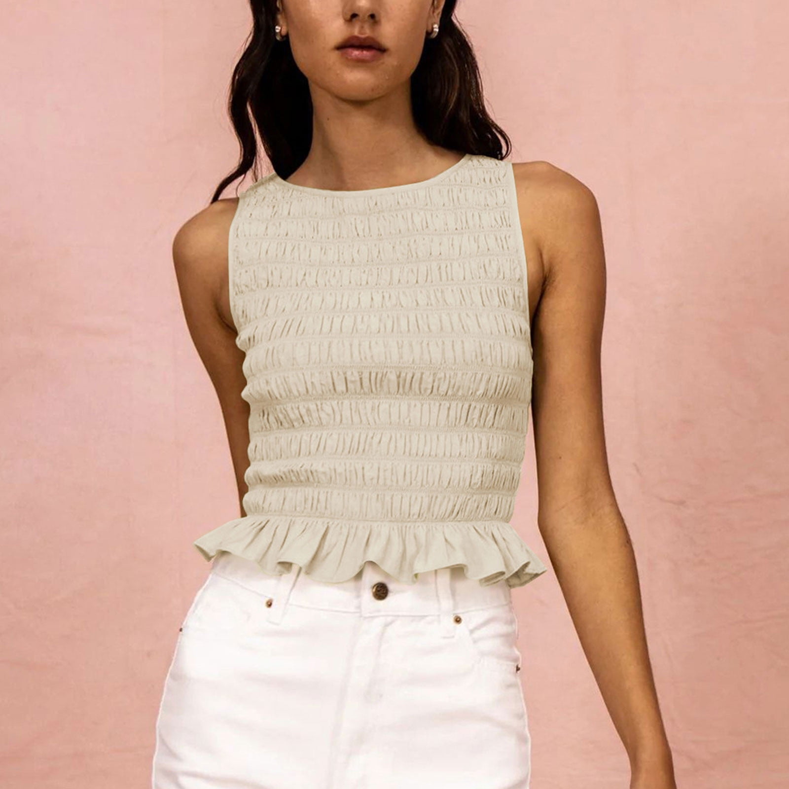 tank tops with elastic waist