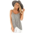 thumbnail image 1 of Wycnly Womens Tank Tops Summer Solid V-Neck Sleeveless T Shirts Casual Twisted Knot Breathable Workout Cami Vest Blouses Gray s Under $5, 1 of 7