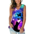 thumbnail image 1 of Wycnly Womens Tank Tops Vintage Lightweight Comfy Tunic Tee Tops Summer Fashion Leopard Print V-Neck Sleeveless Shirts Blouse Purple m, 1 of 6