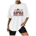 thumbnail image 1 of Wycnly Womens Tops Dressy Casual Summer Crewneck Baseball Mom Letter Print Tees Baseball Mom Letter Print Shirts Vintage Drop Shoulder Oversized Pullover Blouses White xxl Under $5, 1 of 5