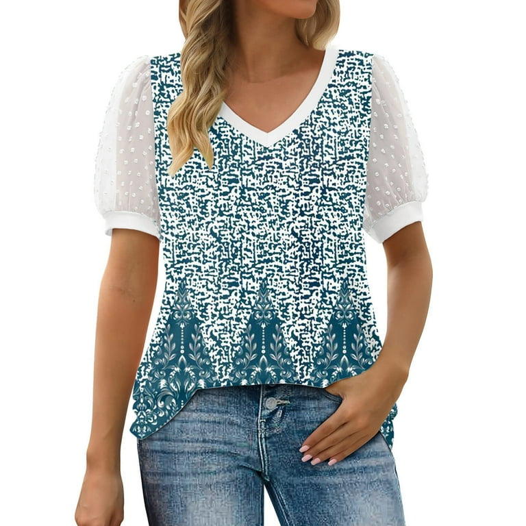 Casual Butterfly Print Patchwork Basic O Neck Tops Casual Butterfly Print Patchwork Basic O Neck Tops