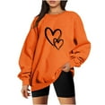 thumbnail image 1 of Wycnly Womens Valentine's Day Sweatshirt Womens Oversized Sweatshirts Ladies Girls Fashion Heart Graphics Print Pullover Tops Spring Loose Long Sleeve Crewneck Sweatshirt Sweater, 1 of 3