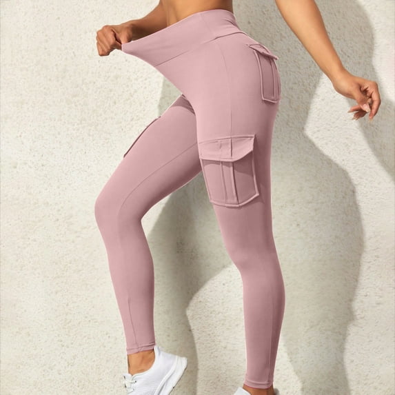 Wycnly Yoga Pants for Women Yoga Legging Pants for Women High Waist Stretchy Workout Sports Leggings with Pocket Casual Solid Slim Gym Long Pants