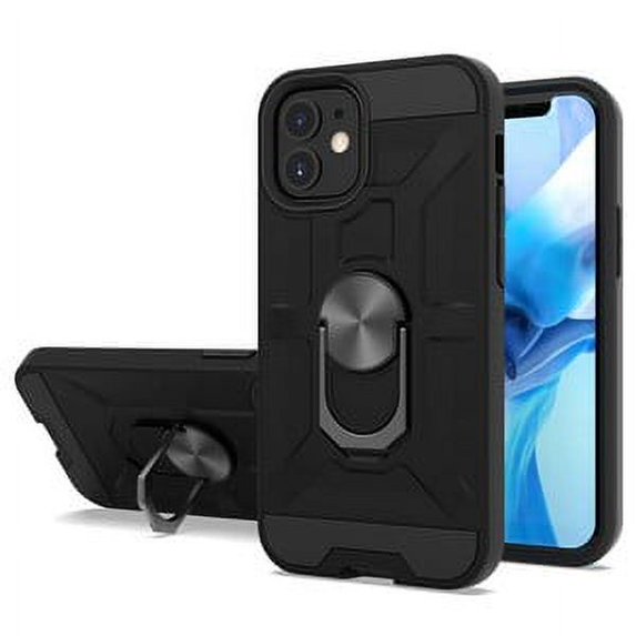Wydan Phone Case Compatible For Iphone 12 Mini 5.4 2020 New Matte Design Brush Case with Ring Stand Case Hard Cover Protection