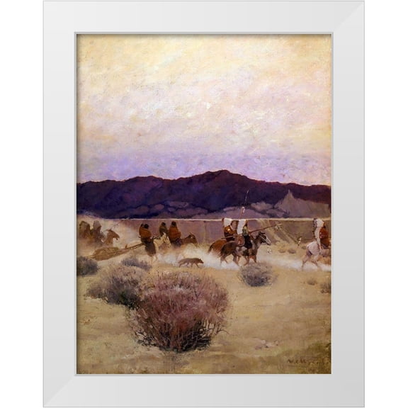 Wyeth, N.C. 12x14 White Modern Wood Framed Museum Art Print Titled - Moving Camp