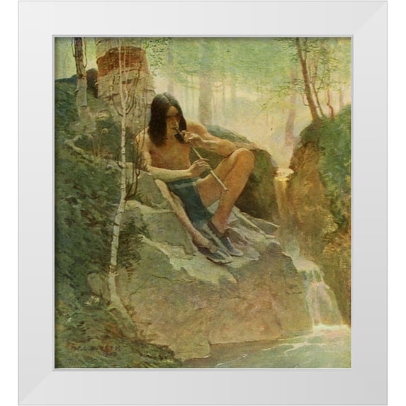 Wyeth, Newell 20x22 White Modern Wood Framed Museum Art Print Titled - Moods-Spring