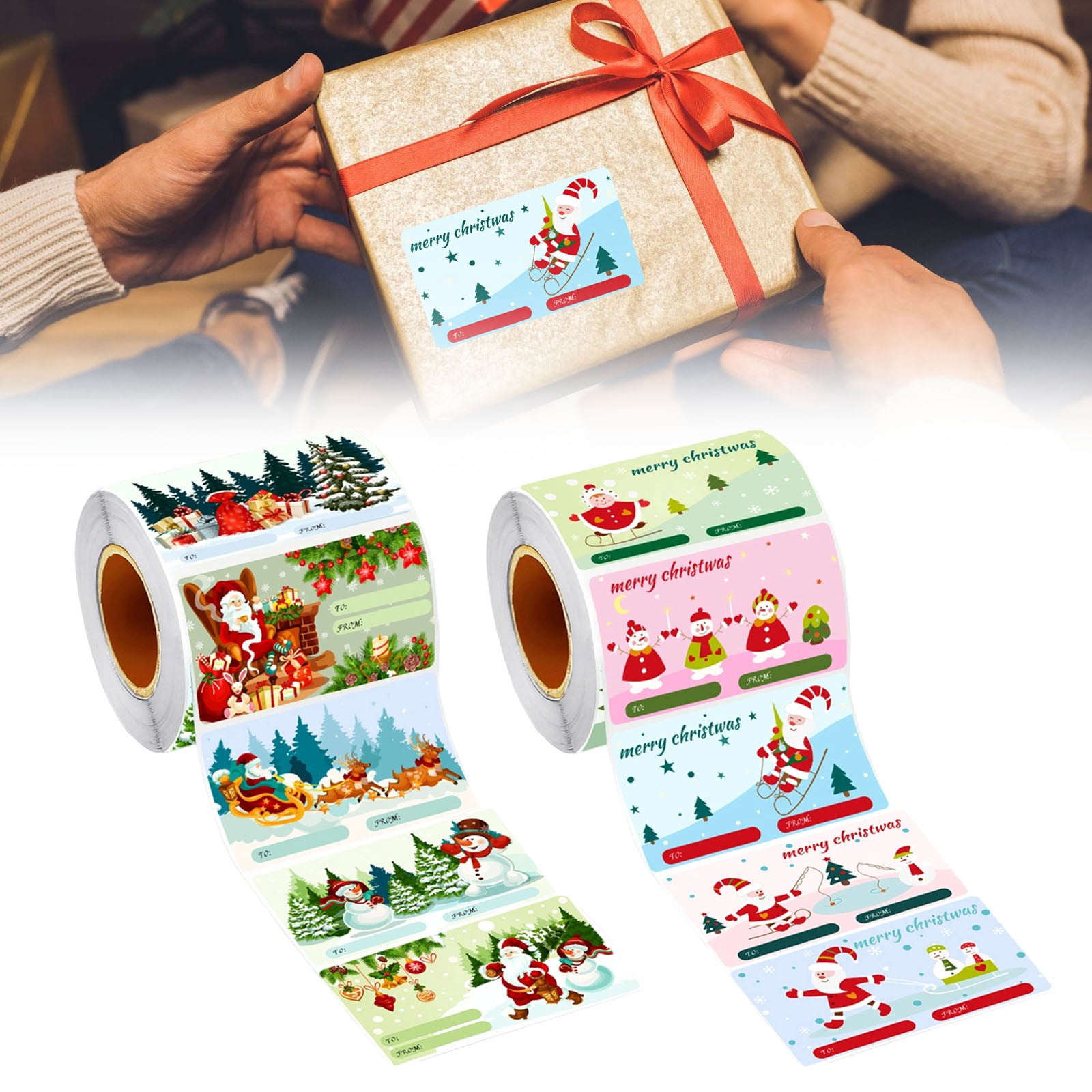 Wyihui Christmas Gift Tags Stickers 200 Pcs, Self Adhesive Name Tags ...