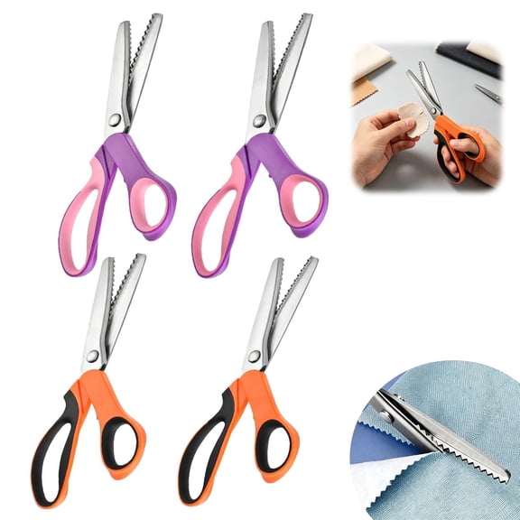 Wyihui Pinking Shears for Fabric Cutting, Stainless Steel Scalloped Wavy Decorative Scissors with Comfort Grips for Sewing Quilting Scrapbooking Crafts