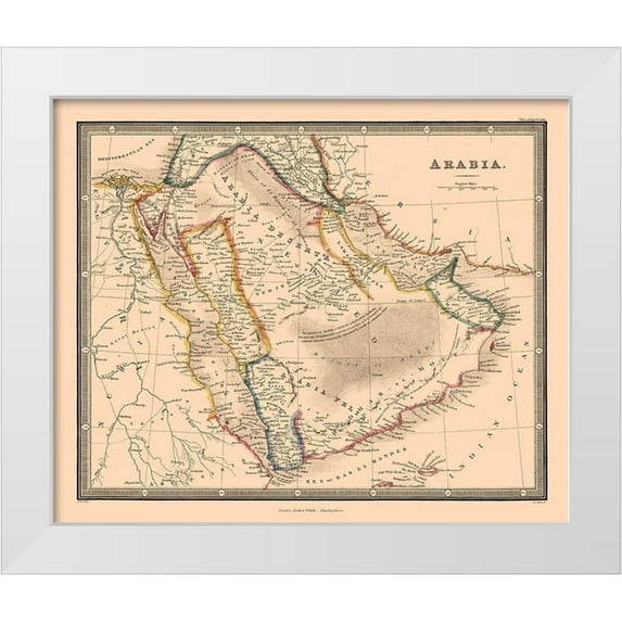Wylde 31x26 White Modern Wood Framed Museum Art Print Titled - Arabia - Wylde