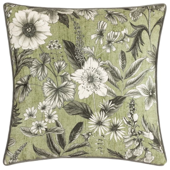 Wylder Harlington Botany Piped Velvet Floral Throw Pillow Cover