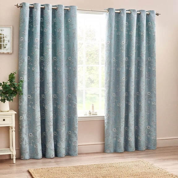 Wylder Nature Sophia Jacquard Floral Eyelet Curtains
