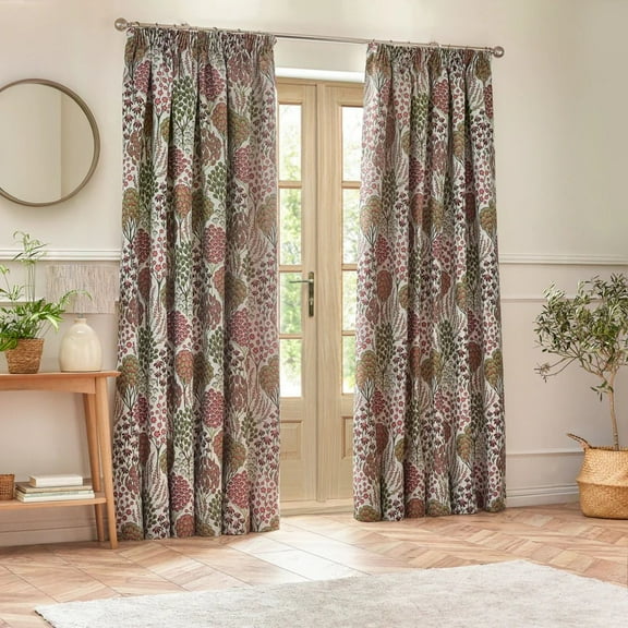 Wylder Ophelia Jacquard Floral Pencil Pleat Curtains