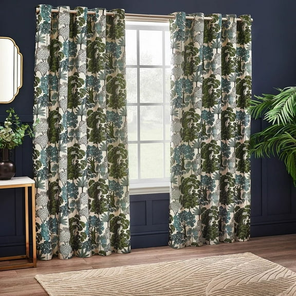 Wylder Woodlands Jacquard Floral Eyelet Curtains