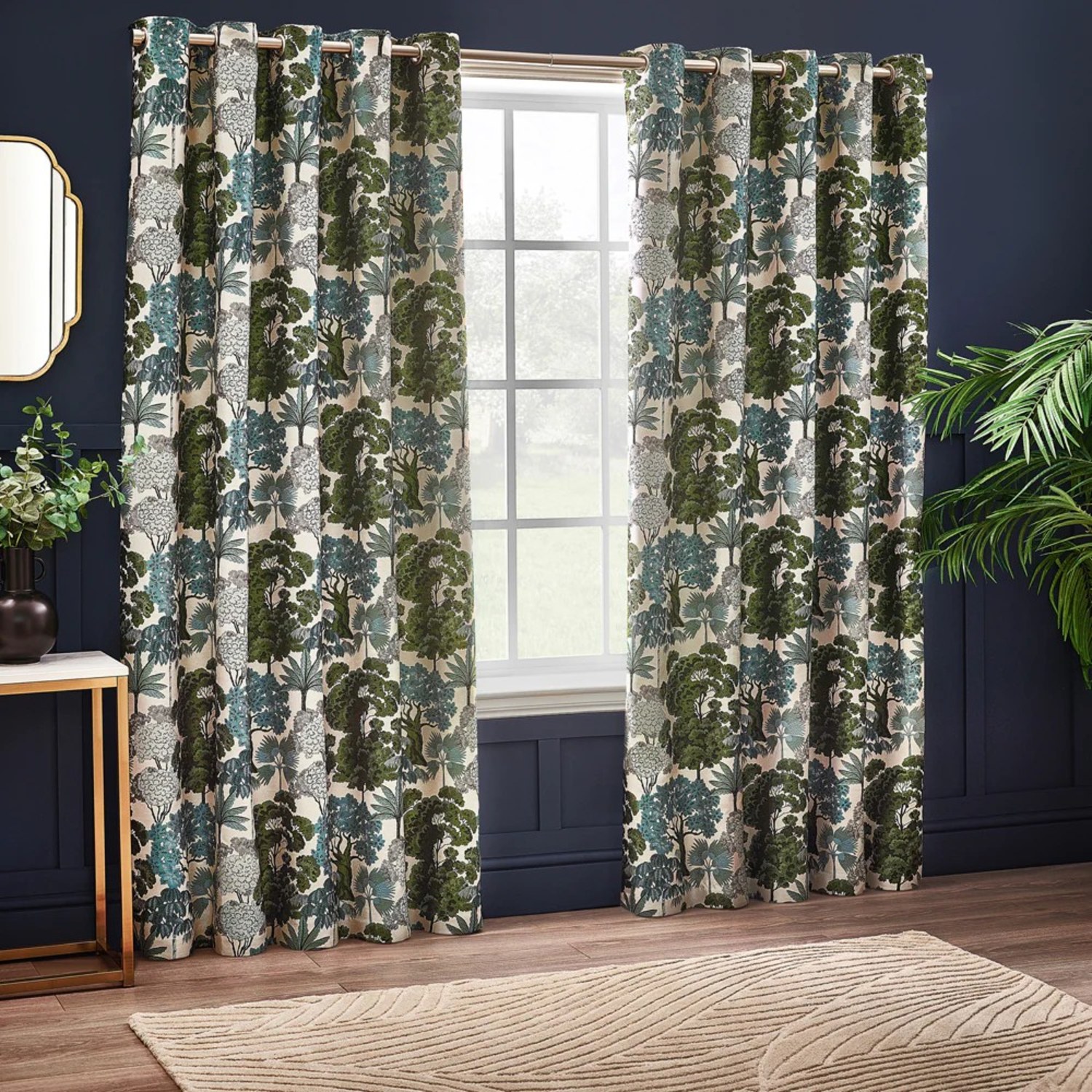 Wylder Woodlands Jacquard Floral Eyelet Curtains