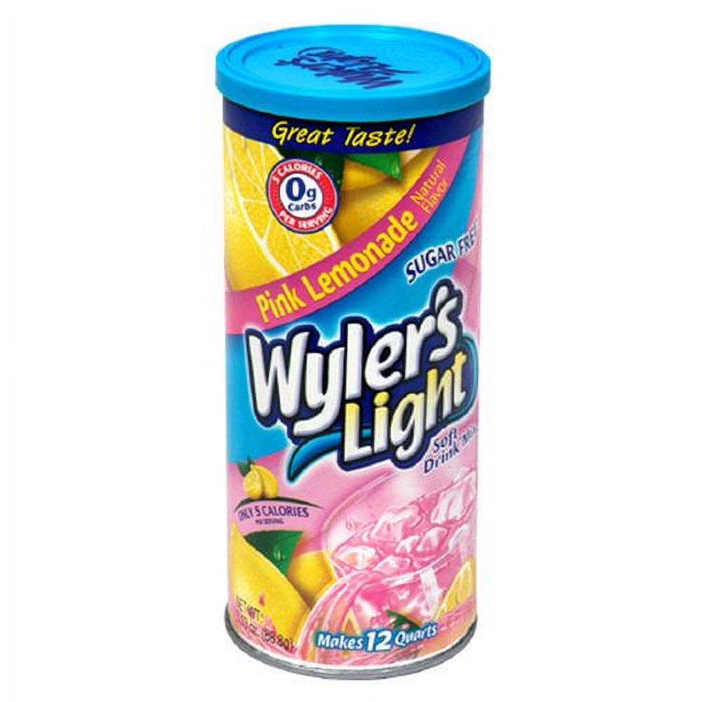 Wyler,S Light Soft Drink Mix, Pink Lemonade, 3.13Ounce Canister (Pack