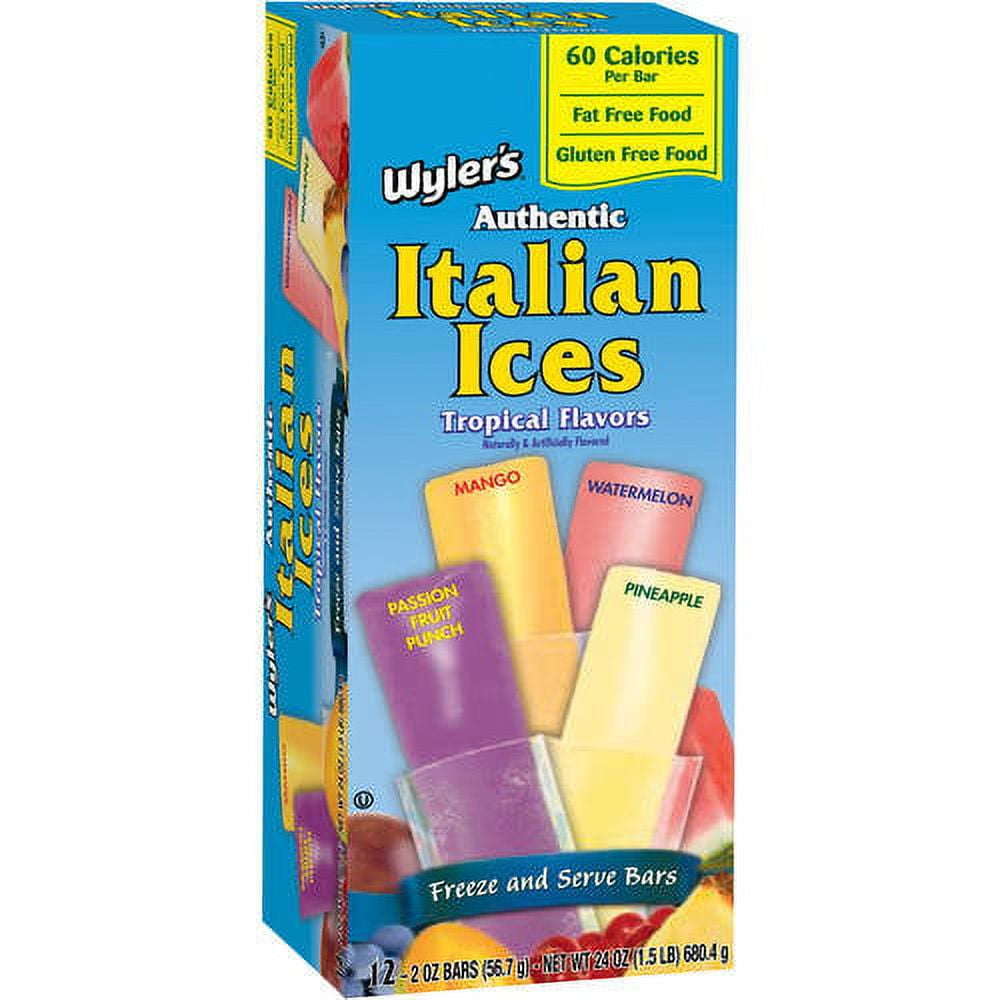 Wyler's Authentic Italian Ice Tropical Flavor Freezer Pops, 2 Oz., 12