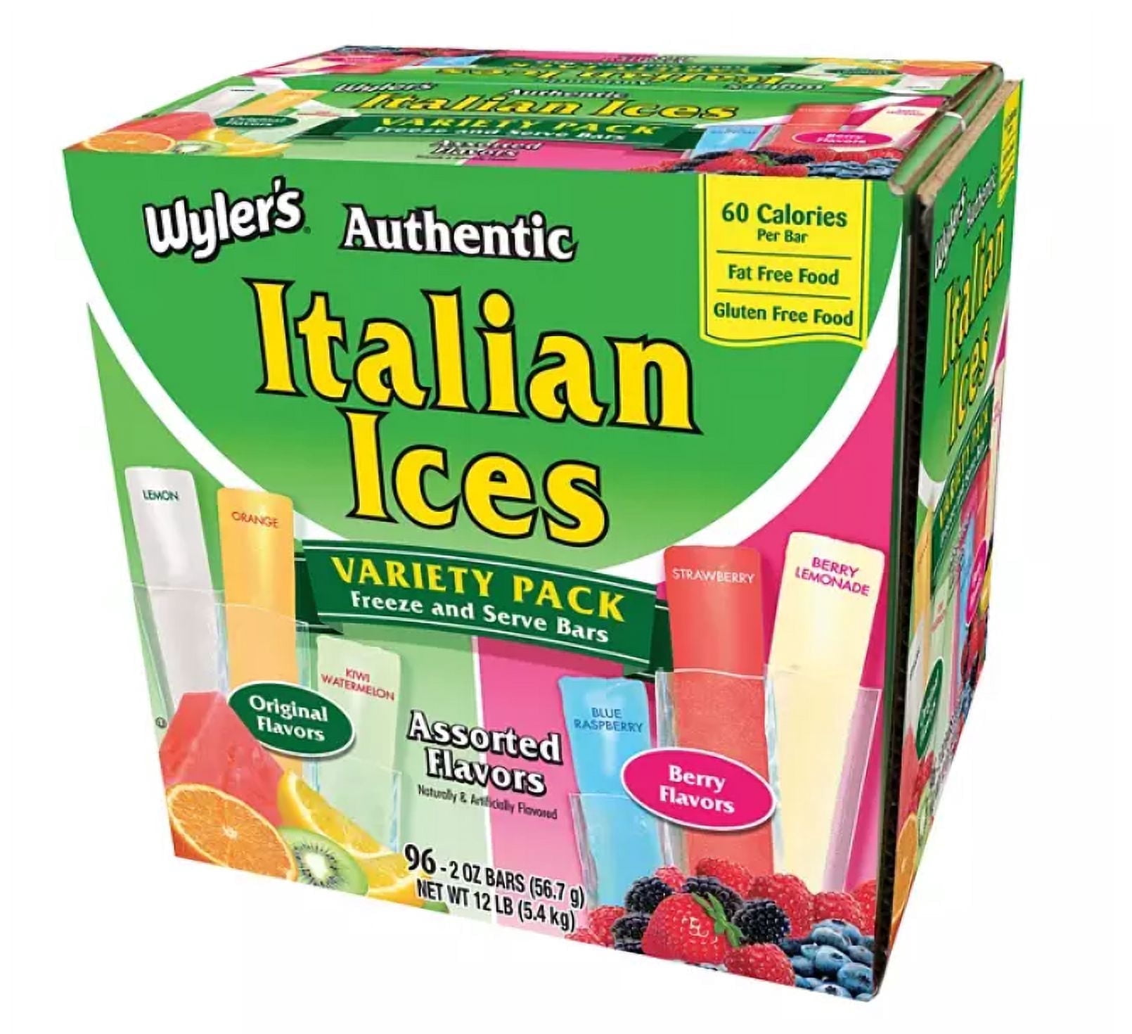 Wyler's Authentic Italian Ices 96 Pack 2oz Each