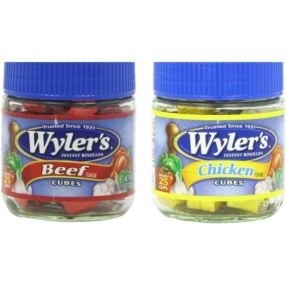 Wyler's Bouillon Cubes Combo Pack - One Beef Flavor 3.25 oz. & One Chicken Flavor 3.25 oz.