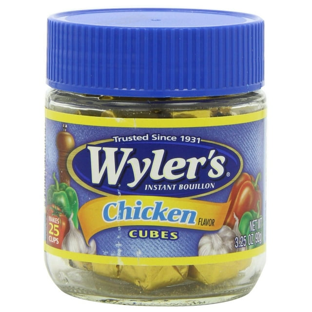 Wyler's Chicken Instant Bouillon Cubes Jar, 3.25 OZ (Pack of 4)