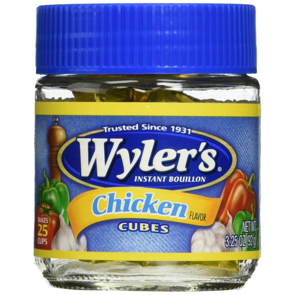 Wyler's Instant Boullion Chicken Flavor Cubes - Pack of 2 (3.25 Oz Each Bottle)