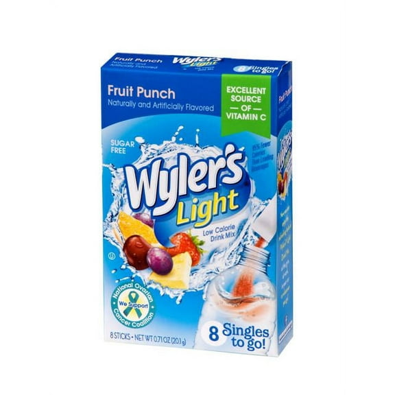 Wyler's Light Drink Mix Singles To Go! Fruit Punch, Sugar Free, 8-ct box