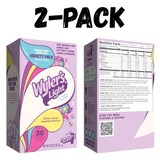 Crush Wyler’s Light Singles To Go – Sugar Free Strawberry Lemonade Drink Mix – 18 Sticks
