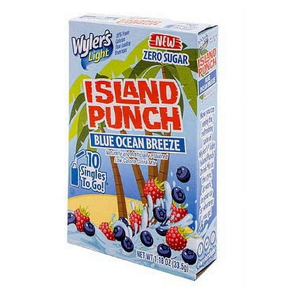 Wyler's Light Island Punch, Blue Ocean Breeze, 10 CT
