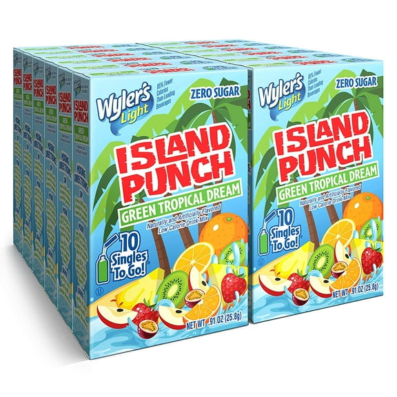 Wyler's Light Island Punch, Green Tropical Dream, 10 CT (Pack - 12)