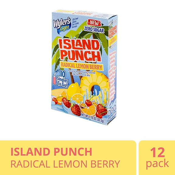 Wyler's Light Island Punch, Radical Lemon Berry, 10 CT (Pack - 12)