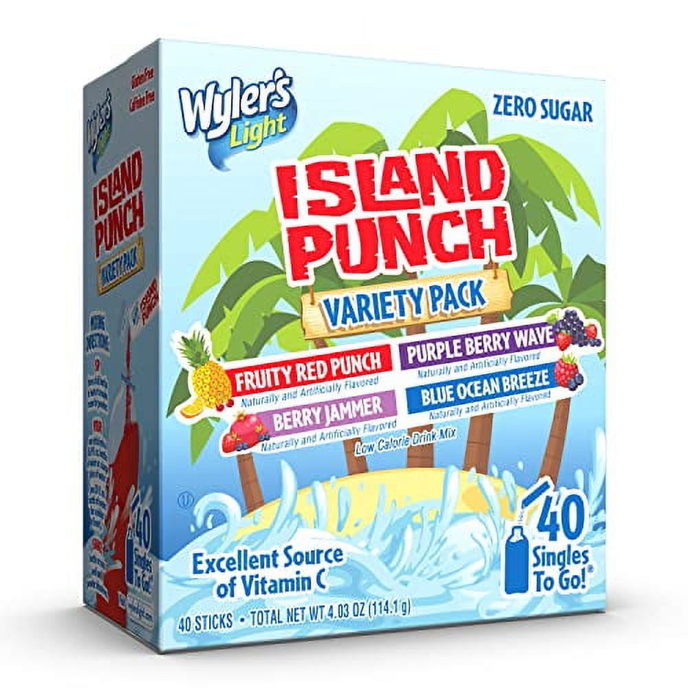 Wyler's Light Island Punch Singles to Go, Variety Pack, Fruity Red