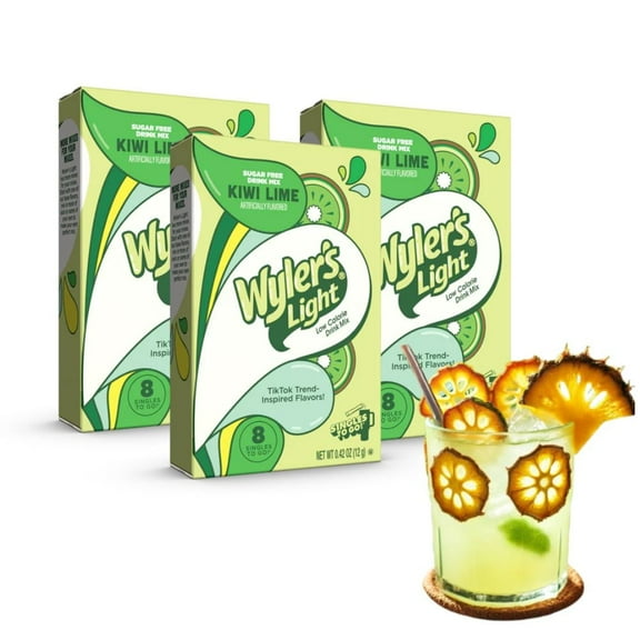 Wyler's Light Kiwi Lime Drink Mix, Sugar-Free, Low Calorie, Hydration Pack of 3  BONUS  Frutta Secca di Vero, On-the-Go Water Flavor Enhancer