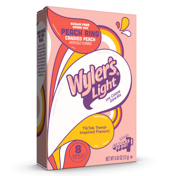 Wyler's Light Watertok Fun Flavor, Peach Ring, To Go Pack, 1 Flavor, 0.42 oz., 8 Count
