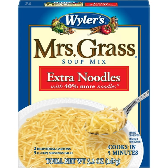 Wyler's Mrs. Grass Extra Noodles Soup Mix, 5.2 oz Box