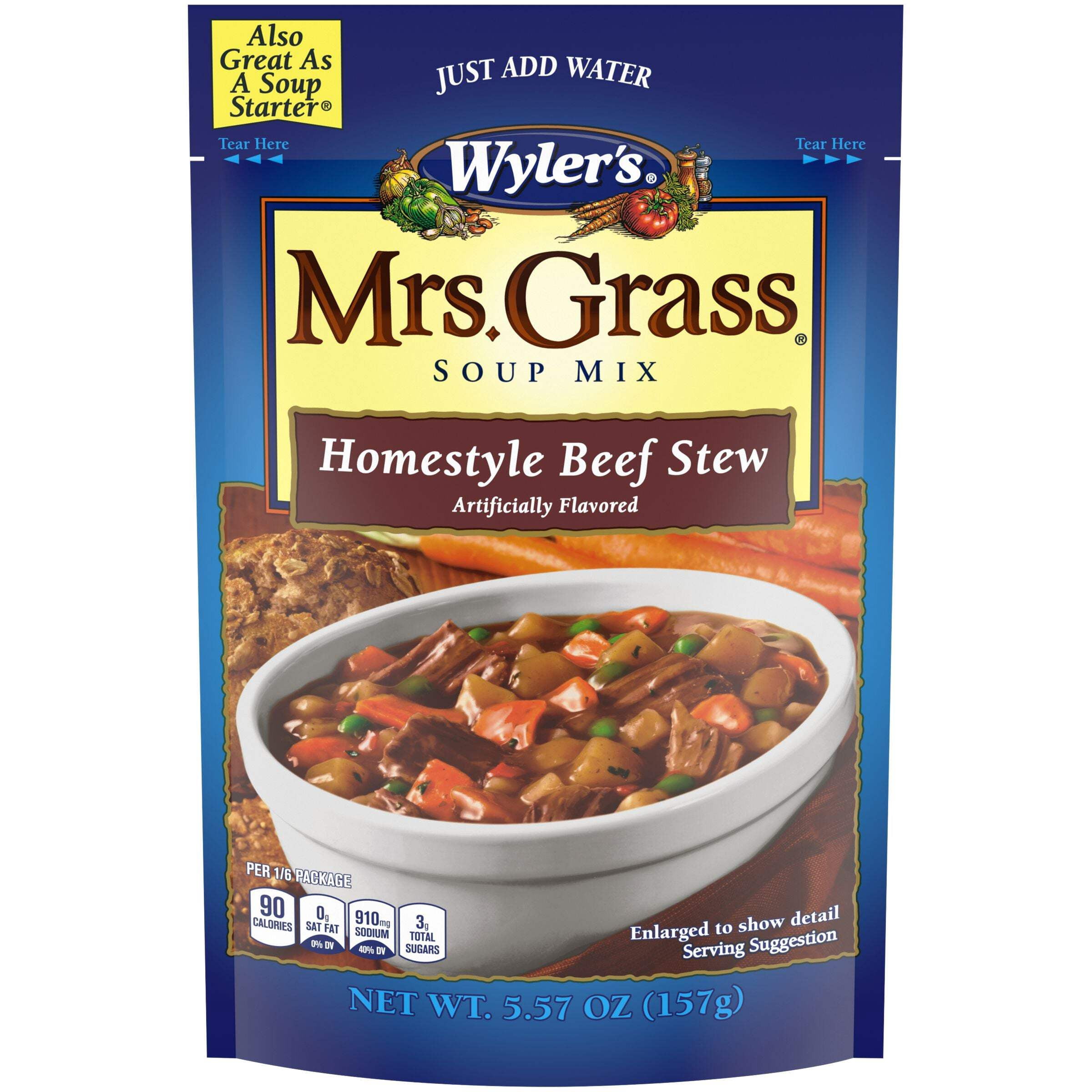 Wyler's Mrs. Grass Hearty Soup Mix, Homestyle Beef Stew, 5.57