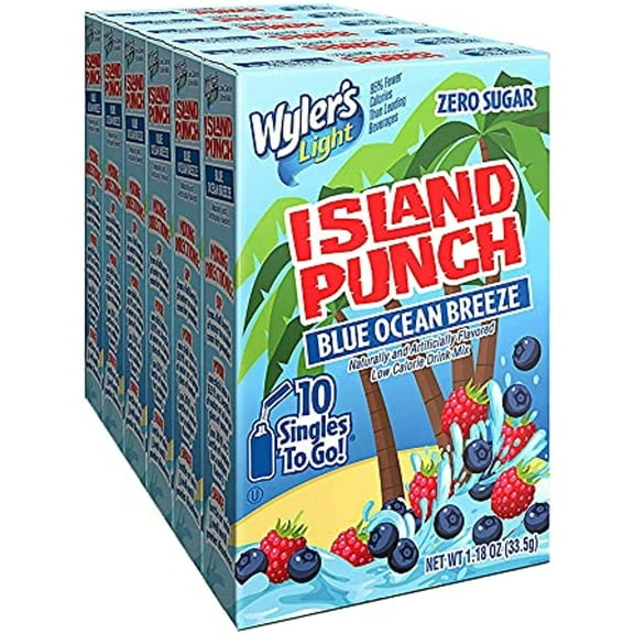 Wylers Light Island Punch, 10 Ct (Pack Of 6) (Blue Ocean Breeze)