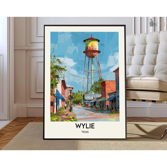 Wylie Texas Poster, Dallas Suburb Travel Wall Art