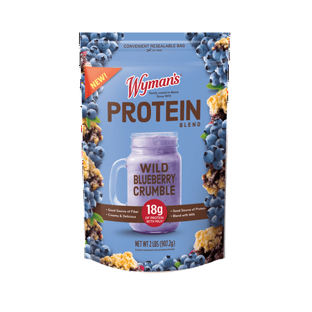 Wyman’s Protein Blend, Wild Blueberry Crumble, 2lb Bag (Frozen)