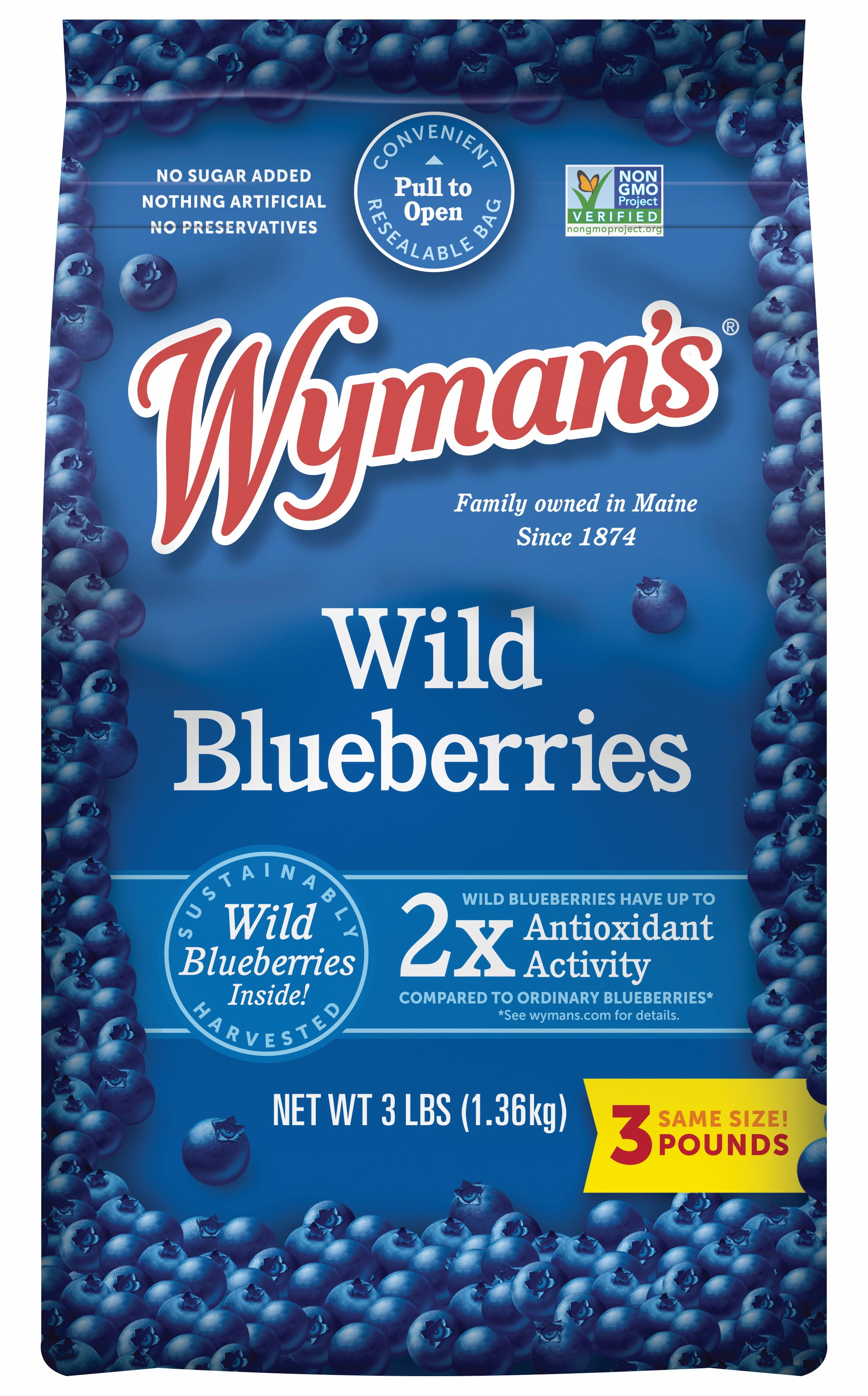 Wyman's Wild Blueberry, 48 oz Bag (Frozen)