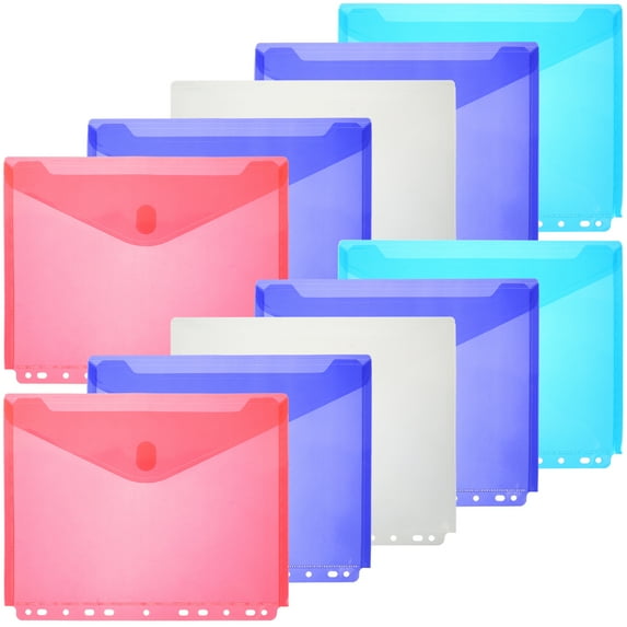 WynBing 10Pcs File Storage Bags Documents Envelopes File Pockets Colorful File Folders File Organizers