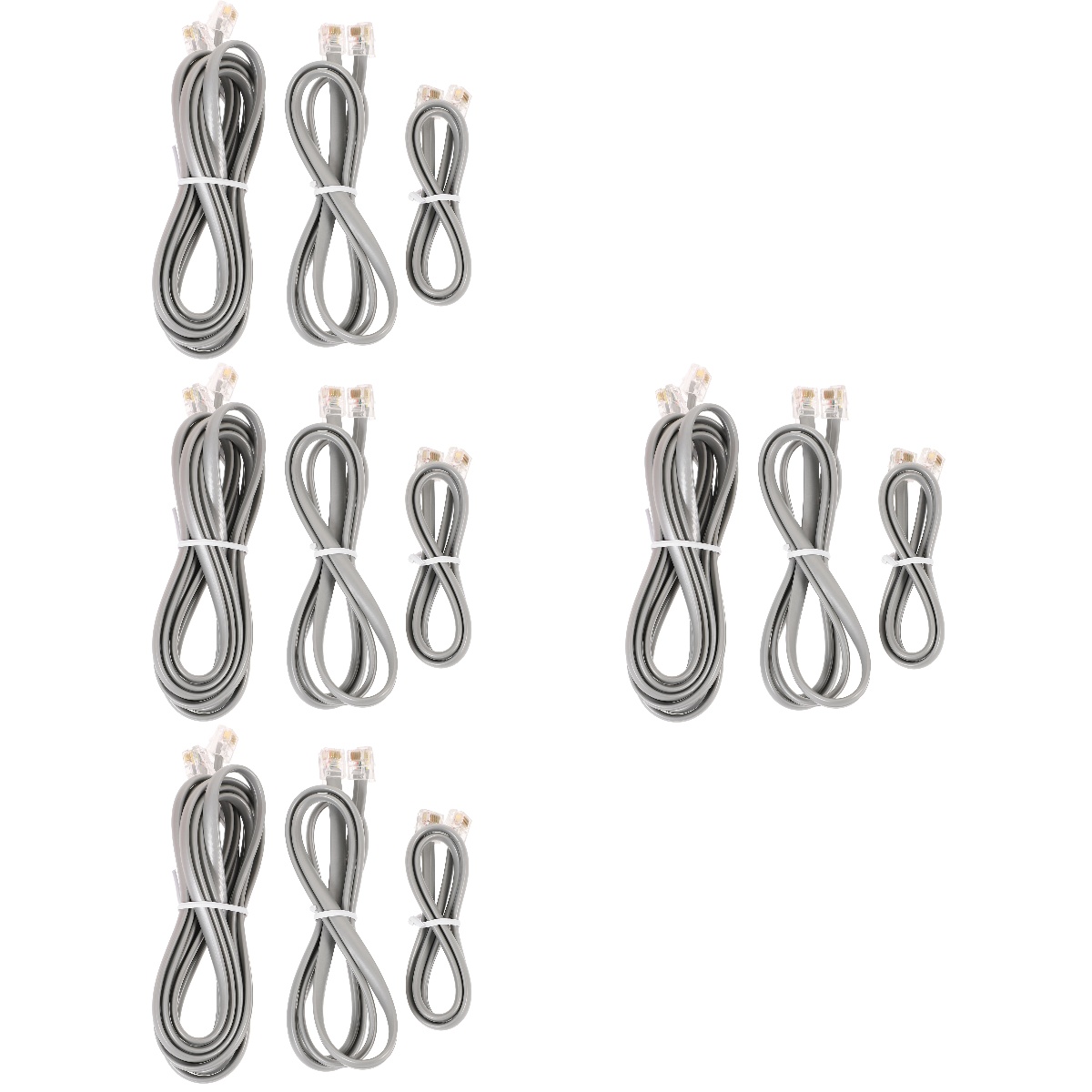 WynBing 12 pcs Telephone Extension Cord Phone Cable Landline Phone Wire Line Phone Cord Kits
