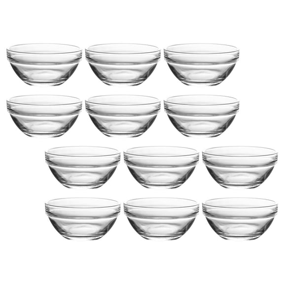 12pcs High Temperature Resistant Small Transparent Pudding Bowls Reusable Dessert Serving Baking Trifle Food Prep Unbreakable Clear Bowls