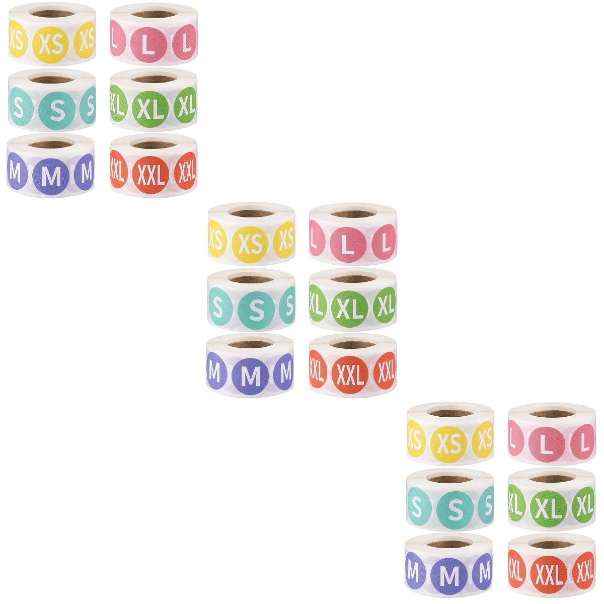 WynBing 18 Rolls Self Adhesive Size Labels Round Clothing Size Stickers