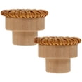 thumbnail image 1 of WynBing Set of 2 Wooden Dresser Knobs with Rattan Cabinet Pulls - and Stylish Furniture Handles, 1 of 6