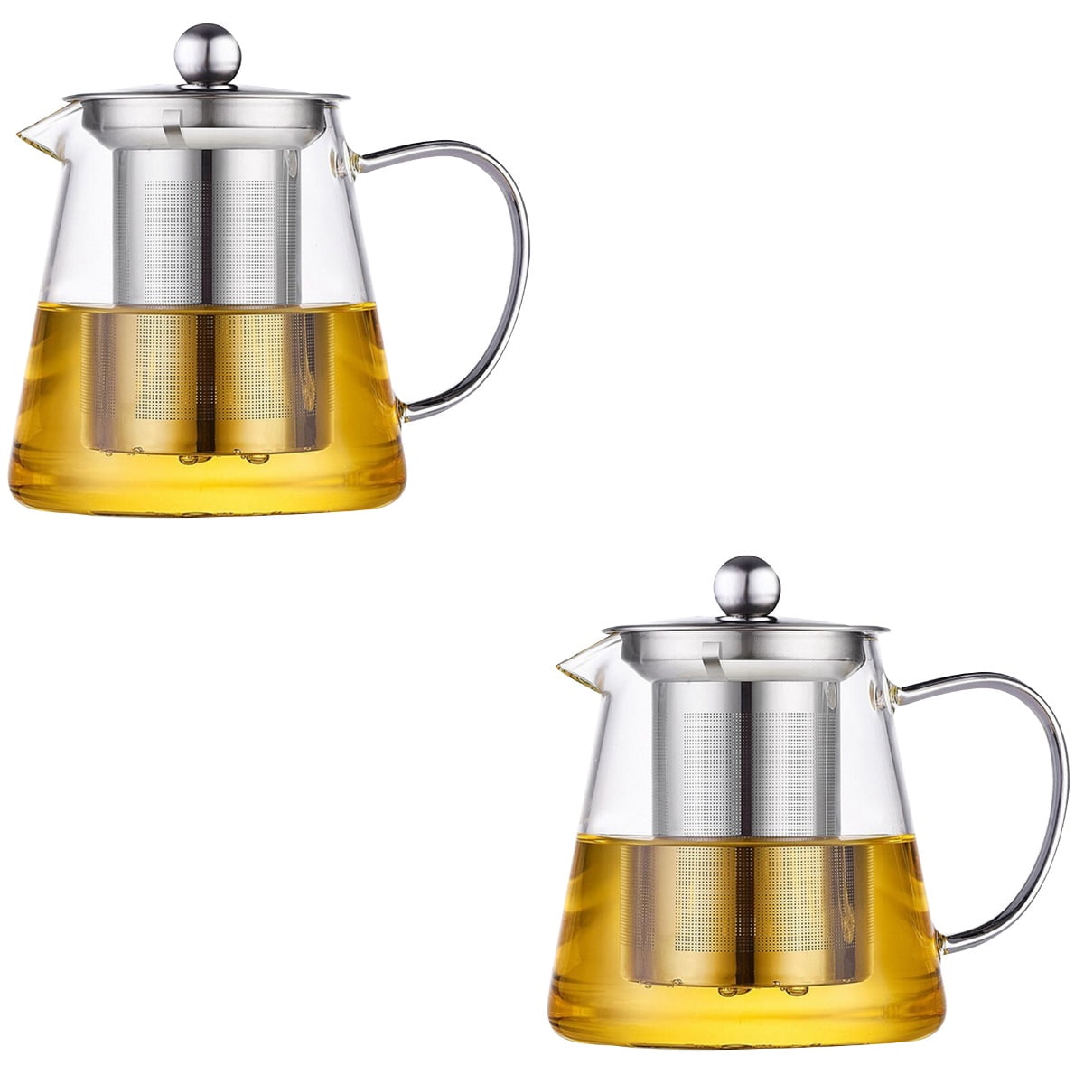 WynBing 2pcs 550ml Glass Tea Kettle Heat Resistant Tea Pot Stainless ...